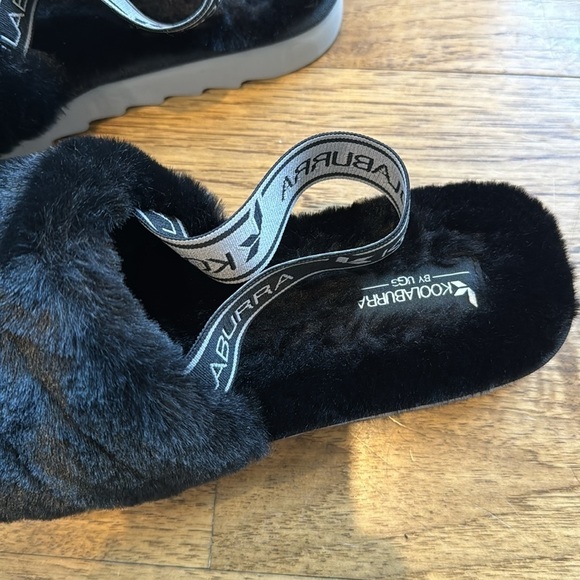 UGG Koolaburra Fluffy Slingback Sandal 8 black gray - Picture 4 of 10